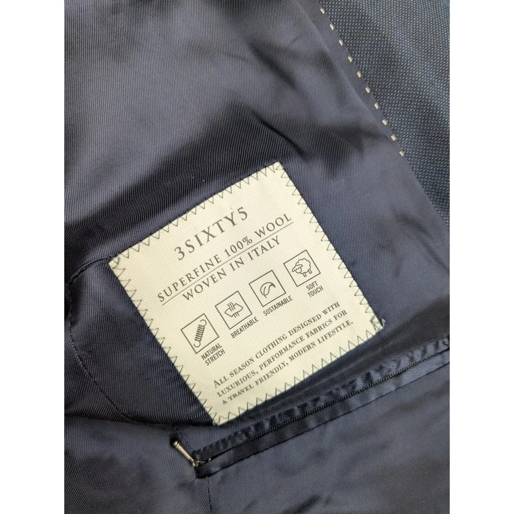 NWT Jack Victor 3Sixty5 Mens Wool Performance Blazer Navy Blue‎ Size 42L